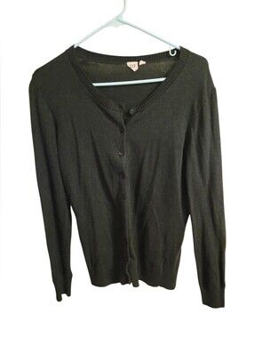 GAP Women's Olive Heather Slim Knit Cardigan Sweater Size M